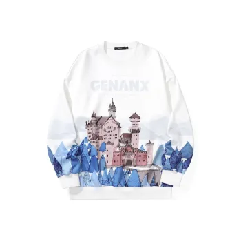 GENANX Sweatshirts Unisex Print White