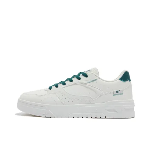 361° Anti Slip Wear Resistant Low Top Skateboard Shoes Men's White Green