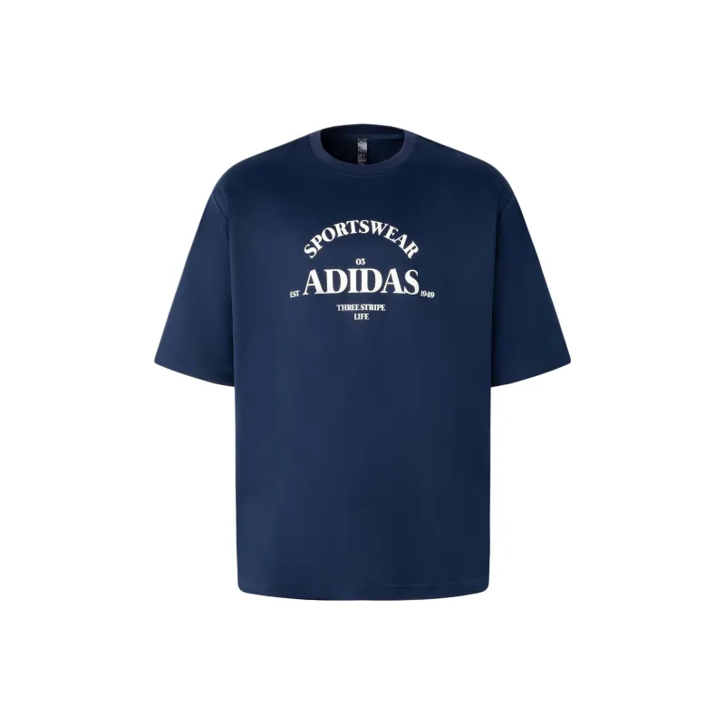 Adidas T Shirt Men's College Navy/Jade White-0