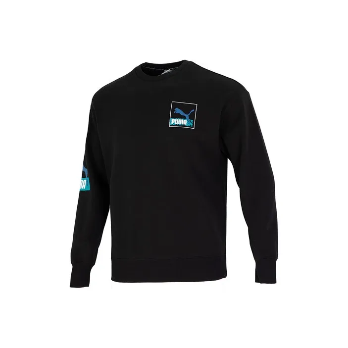 PUMA Love Crew Sweatshirts Men Black-0
