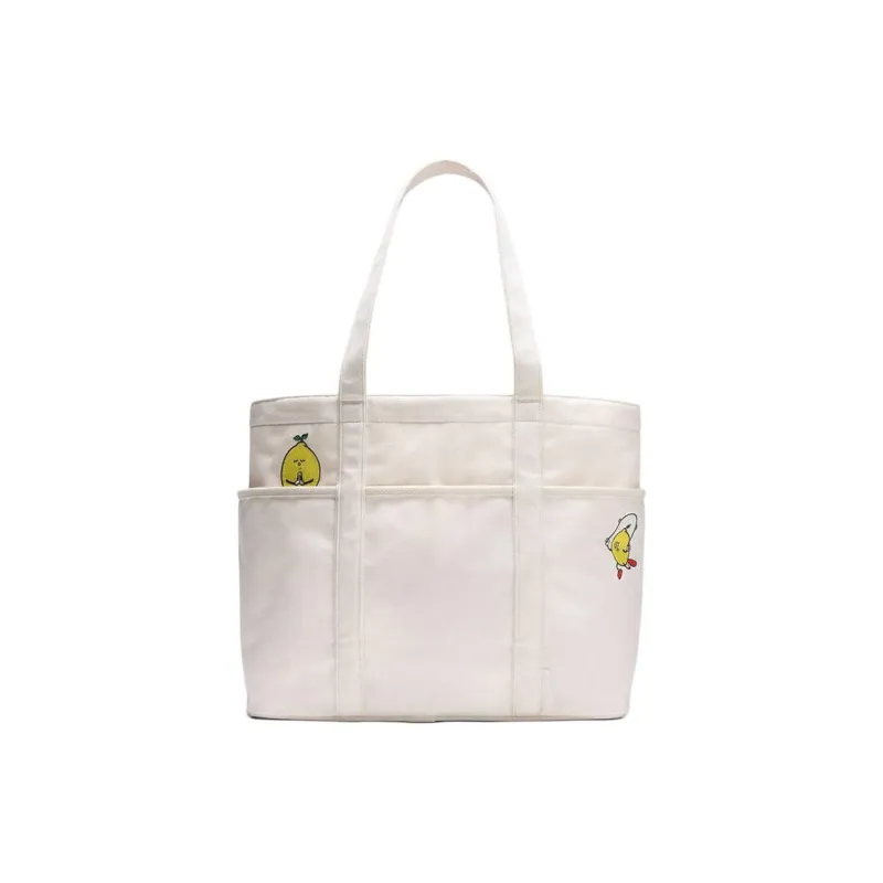 Lululemon Cotton Canvas Tote Bag, Shopping Bag, Handbag, Shoulder Bag Regular Unisex Natural Ecru-1