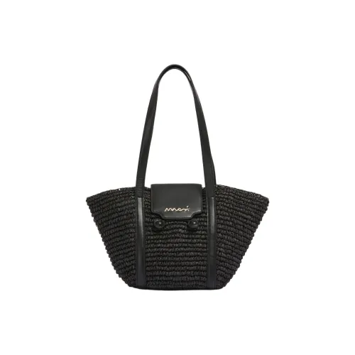 MARNI Trunkaroo Paper With Calfskin Basket Bag, Handbag, Shoulder Bag Trumpets Women's Black