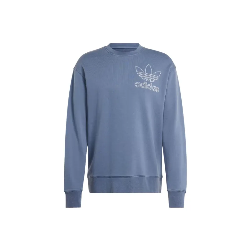 Adidas Originals Adicolor Outline Crewneck Sweatshirt Sweatshirt Men's Gray Blue-0