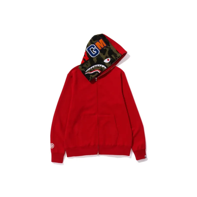 Bape X Ovo Woodland Camo Shark Reversible Full Zip Hoodie-5