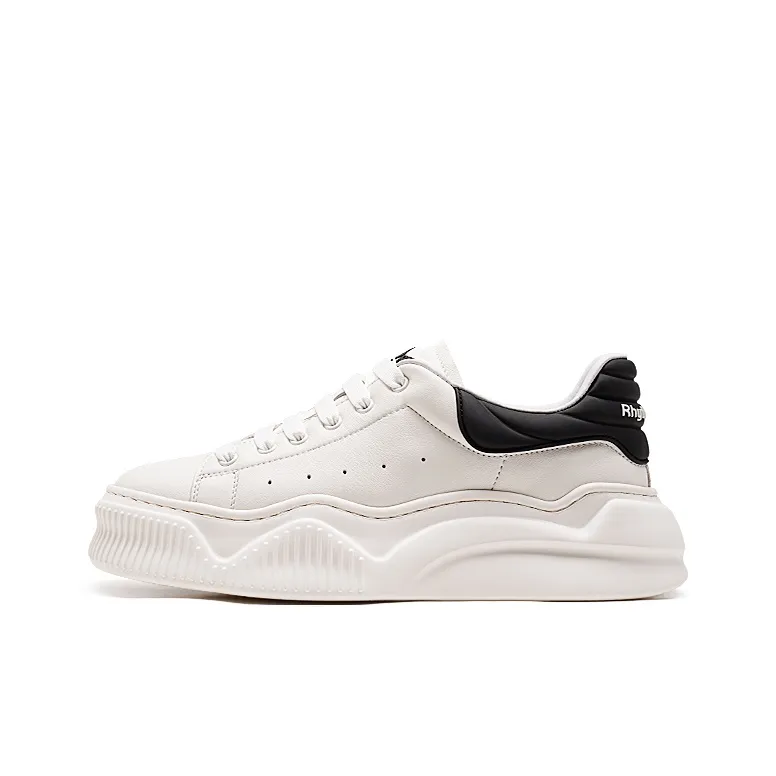 RHYTHM OF JOY Low Top Skateboard Shoes Men's White Black-0