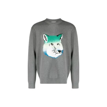 Maison Kitsune Fox Head Intarsia Knit Jumper