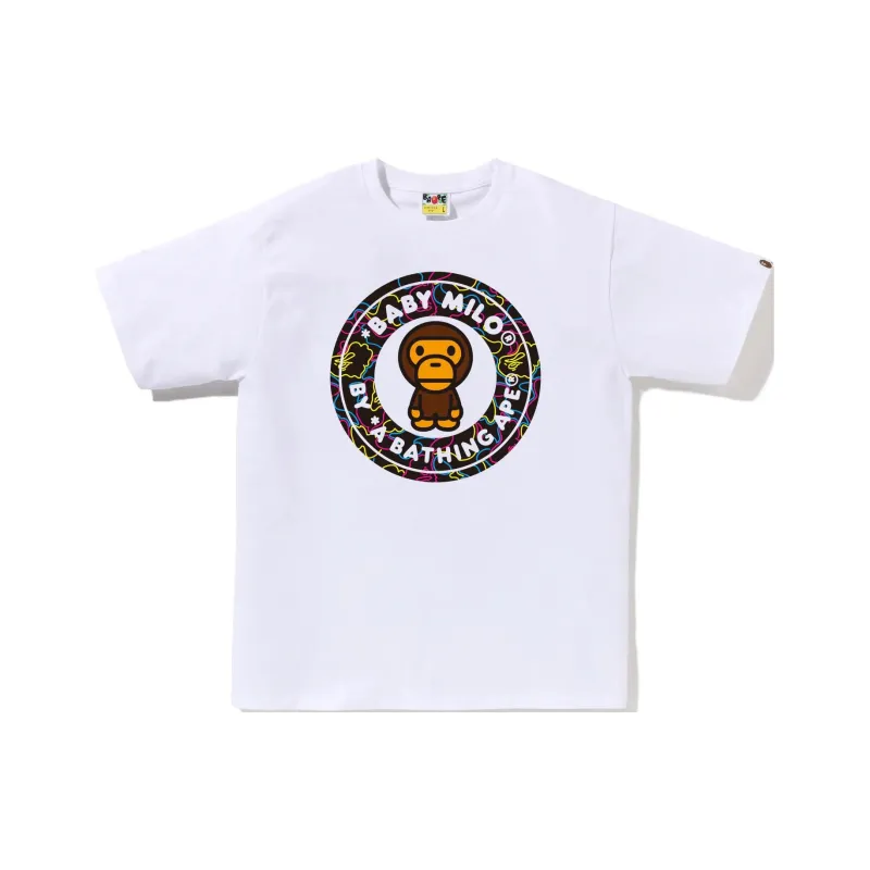 A BATHING APE Neon Camo Milo Busy Works Tee-0