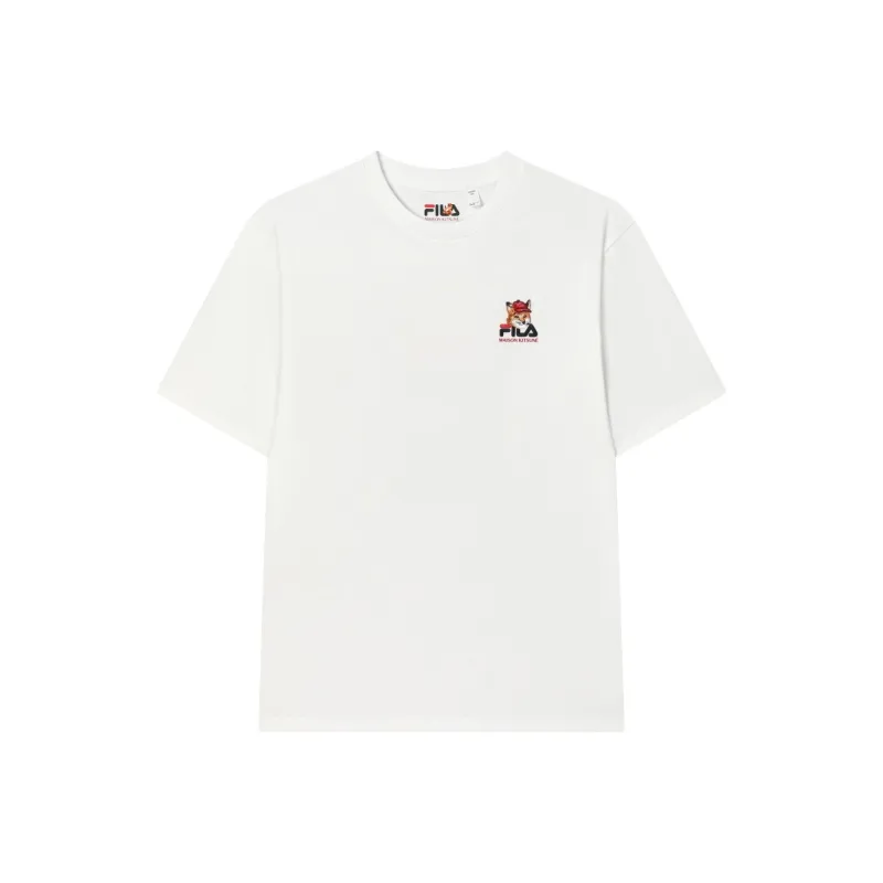 FILA x Maison Kitsune Little Fox T Shirt Unisex Cloud White-1