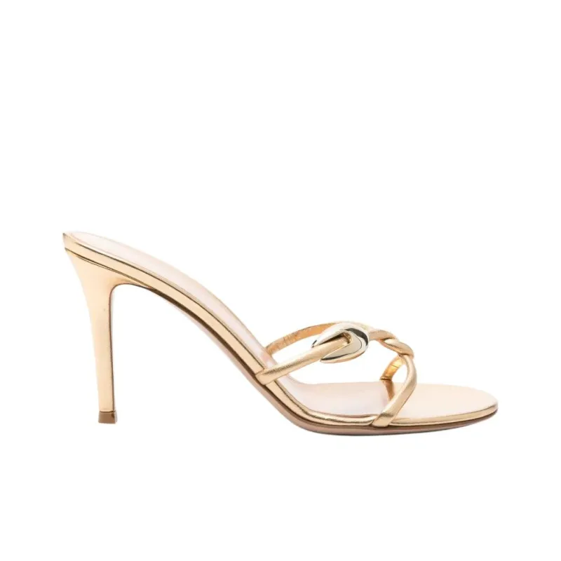 GIANVITO ROSSI Slide Slippers Women's Gold-1