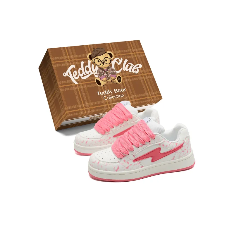 Teddy Bear Collection Coverage Anti Slip And Wear Resistant Low Top Skateboard Shoes Unisex-11
