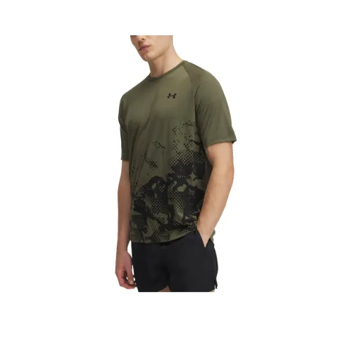 Under Armour Tech UA Fade T Shirt Men's Marine Blue Green/Black Color