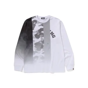 A BATHING APE Patch Work Print Long-Sleeve Tee