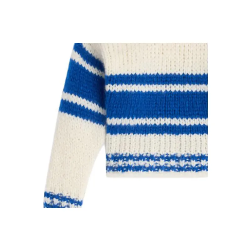 CELINE Striped Crew Neck Sweater In Chunky Mohair And Wool-4