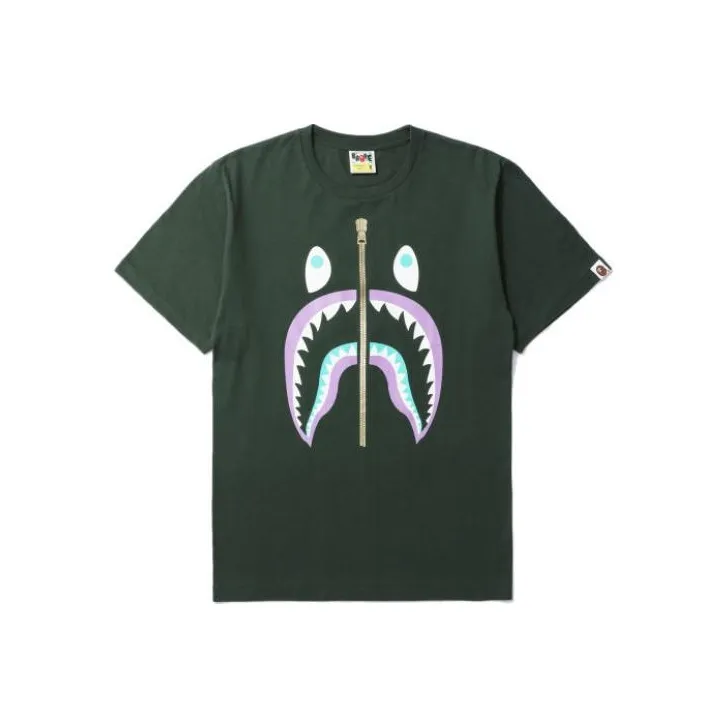 Bape Colors Gold Zip Shark Tee SS19-4
