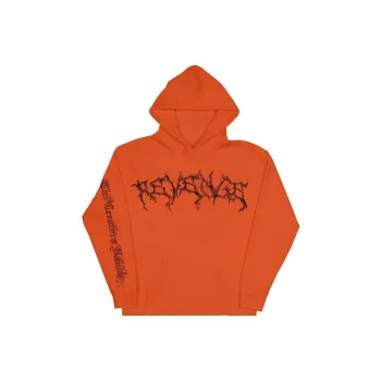 Revenge LIGHTNING SPIDER HOODIE ORANGE Sweatshirt Unisex Orange