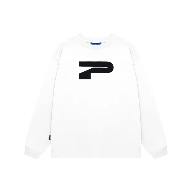 PMET Basic Logo Crew Neck Trendy Loose Fit Versatile Top Unisex-2