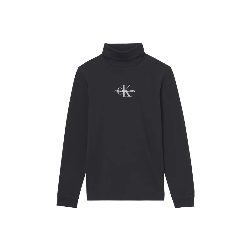 CALVIN KLEIN Slim Long Sleeve Roll Neck Sweatshirt Men's Black-0