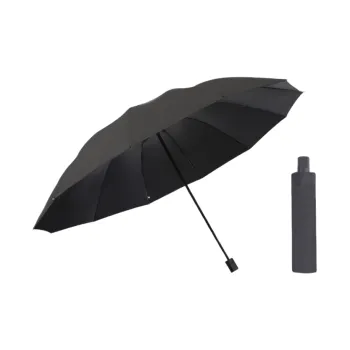 Sunny Edge PLUS Extra Large Business Umbrella 12 Rib Three Fold Vinyl Umbrella Sunny And Rainy Dual Use Multicolor