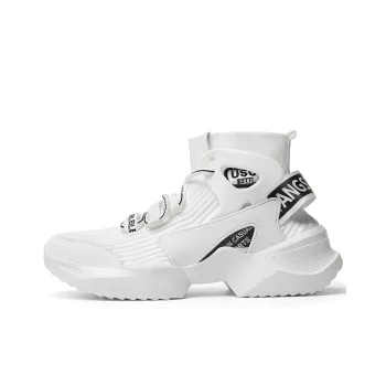 BIANSULONG Cushioning Breathable Balance High Top Chunky Sneakers Unisex White Black