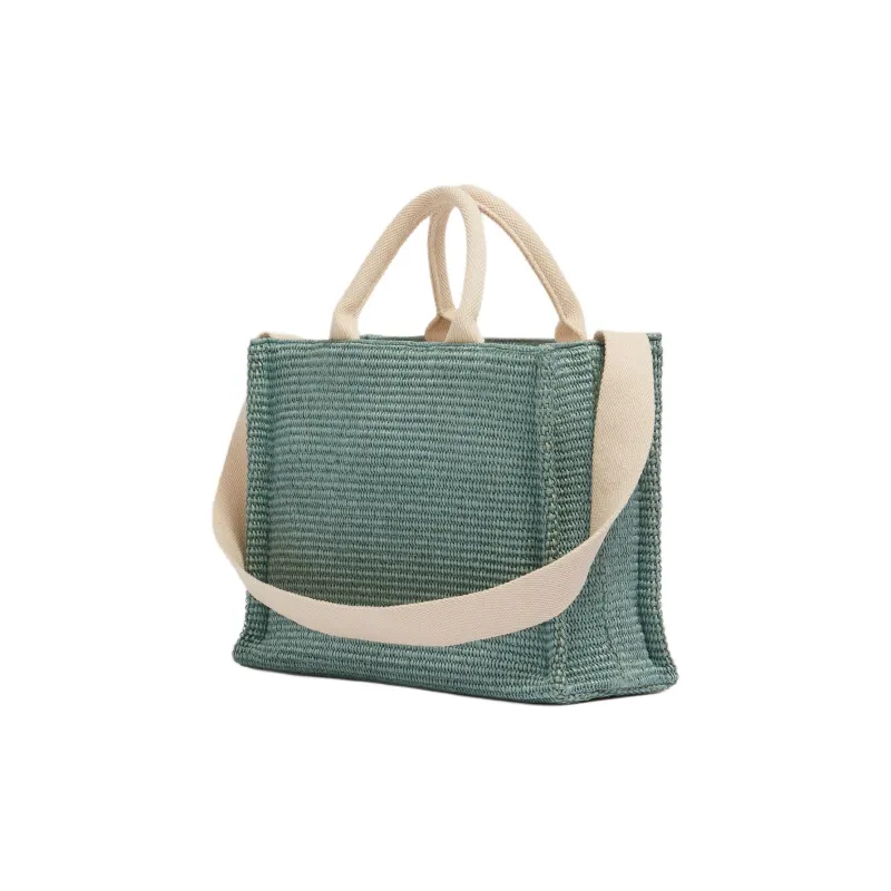MARNI Cotton With Nylon Tote Bag, Shopping Bag, Shoulder Bag, Handbag Trumpets Women's Tea Green-2