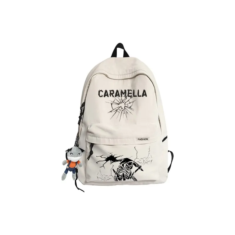 Caramella Nylon Backpack Regular Unisex Black/White-10