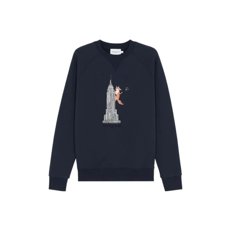 Maison Kitsune Sweatshirts Men Navy Blue-0