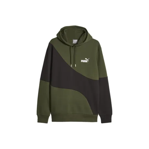 PUMA Hoodie POWER Cat Homme Sweatshirt Men's Green