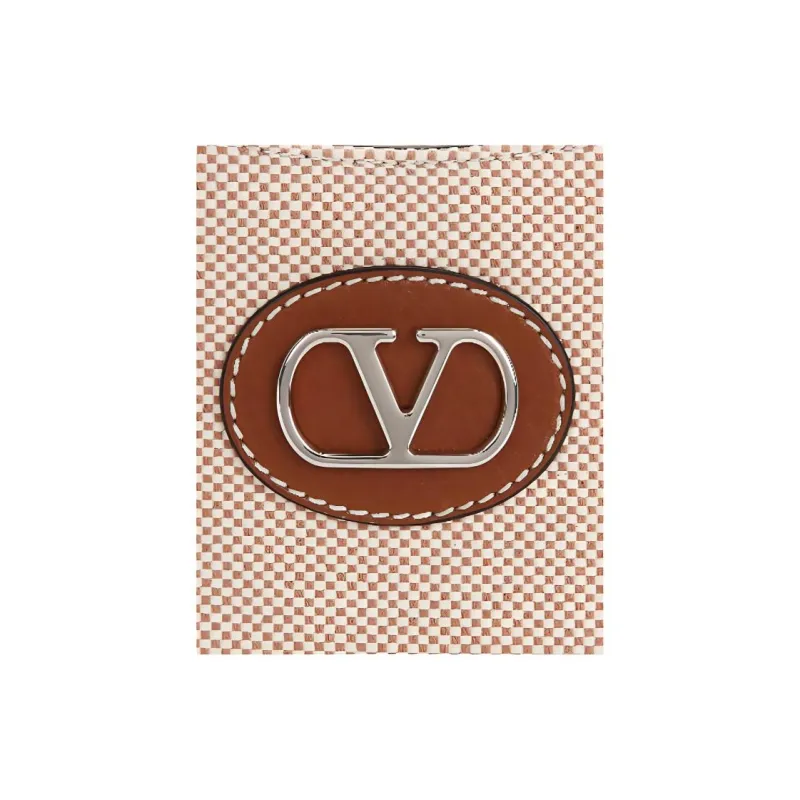 Valentino Jacquard Shoulder Bag Small Size Women's Natural-4