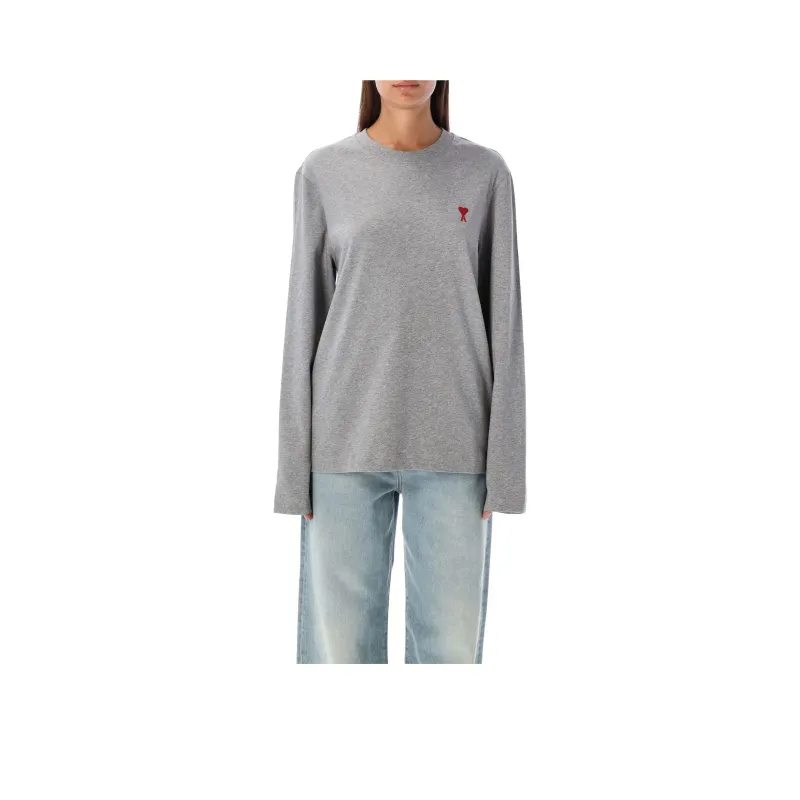 AMIPARIS Paris Ami De Coeur Logo Embroidered Long Sleeved T Shirt-0