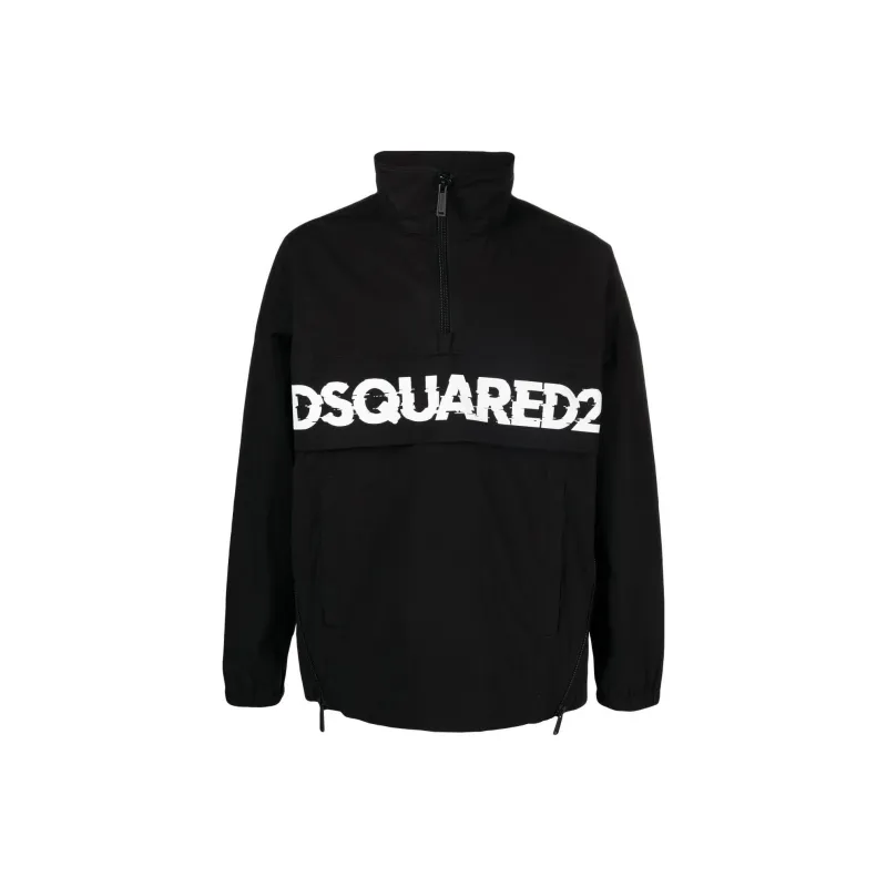 DSQUARED 2 Logo Printed High Neck Jacket-0