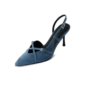 Dawei's House Slim Heel High Heels Women's Light Blue