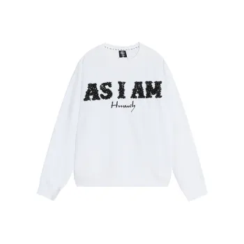 TCH Sweatshirts Unisex White With Black Logo