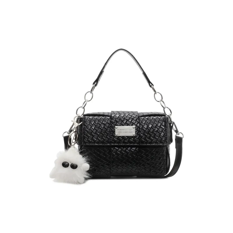 Versman PU Crossbody Handbag Small Size Women's Ecru/Silver/Black/Pink-7