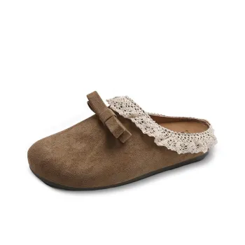 GESHE Rubber Sole Abrasion Resistant Slip Resistant Closed Toe Slippers Women's