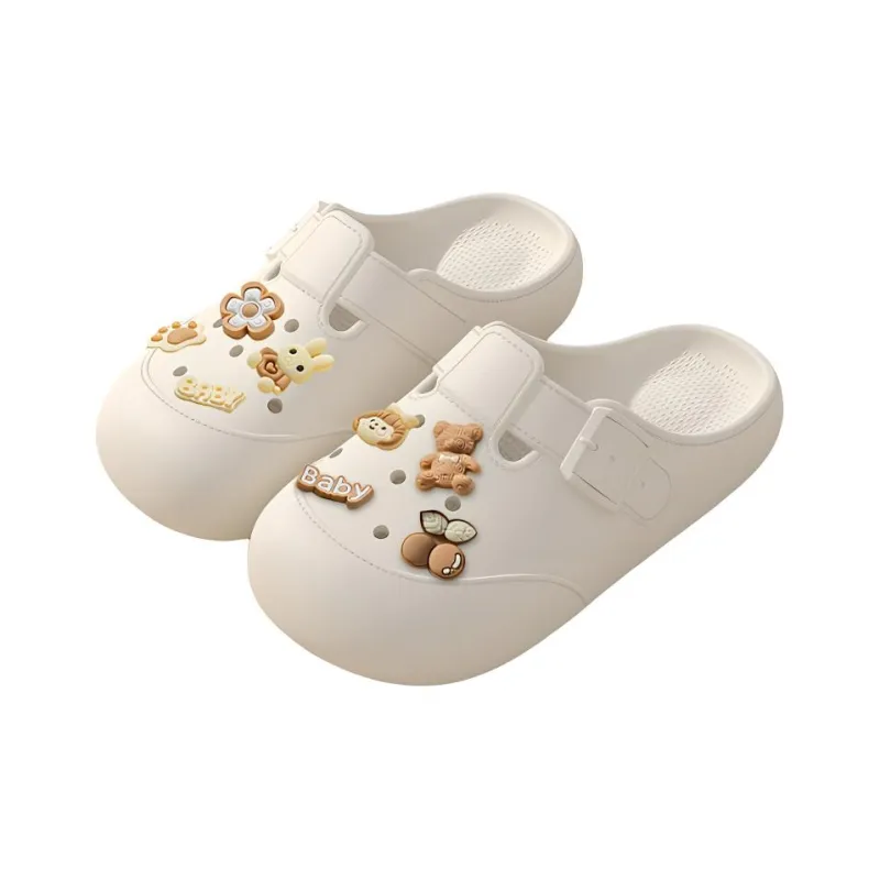 LUNNIFEIYA Women's Slip Resistant Platform Home Lazy Closed Toe Slippers Khaki, White, Black-1