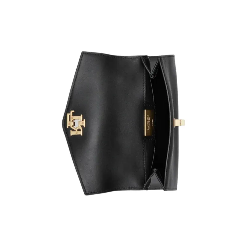 LAUREN RALPH LAUREN Natural Leather One Shoulder Handbag Trumpets Women's Black-3