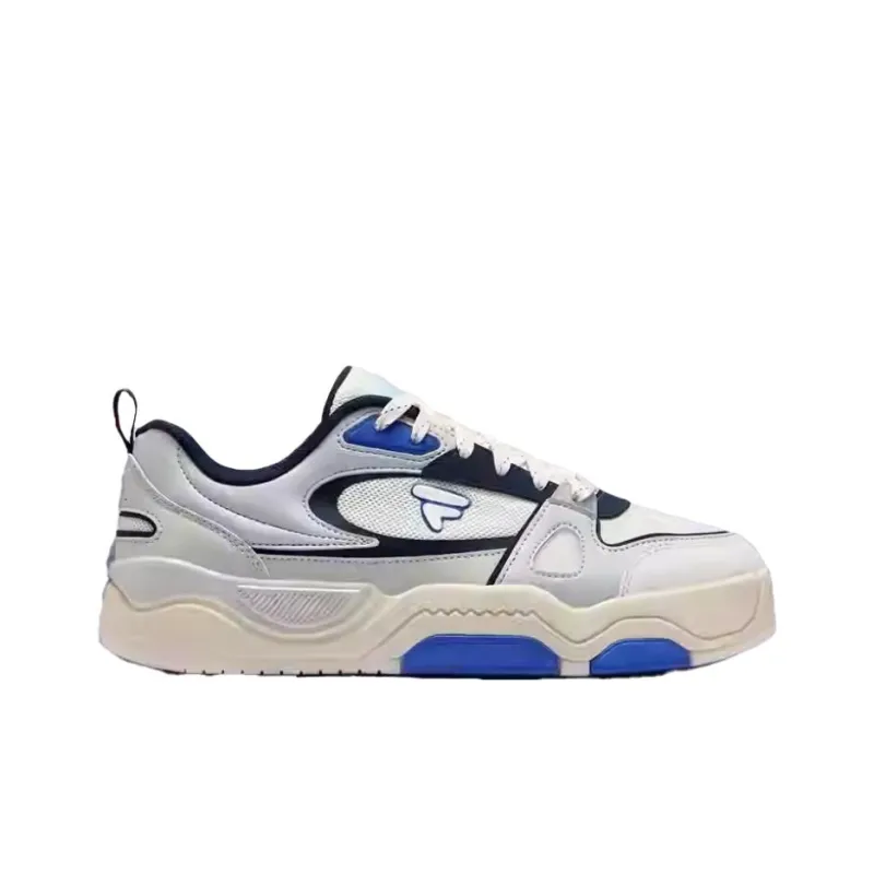 FILA FUSION BANK III Anti Slip Wear Resistant Low Top Skateboard Shoes Men's White Gray-1