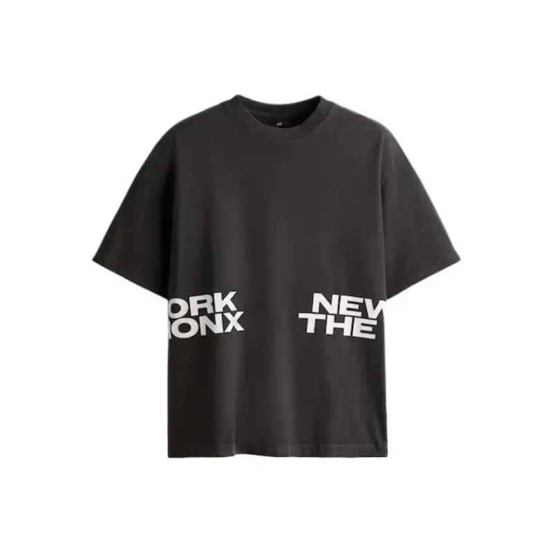 H&M T Shirts Men Dark Gray-0