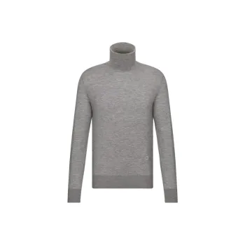 DIOR FW23 Cd Icon Turtleneck Sweater Sweatshirt Unisex Gray