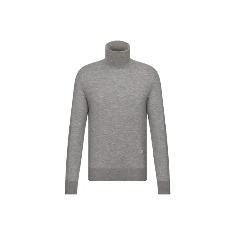 DIOR FW23 Cd Icon Turtleneck Sweater Sweatshirt Unisex Gray-0