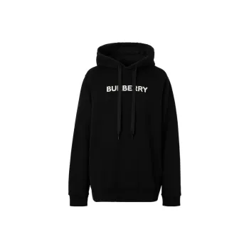 Burberry Logo Print Cotton Hoodie
