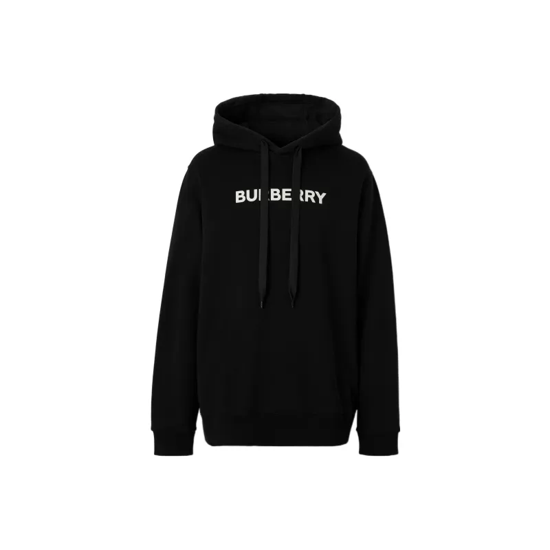 Burberry Logo Print Cotton Hoodie-0