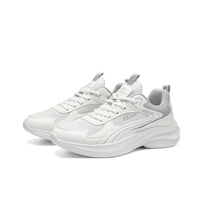 WARRIOR Running Shoes Men Low Top Black/White/White/Gray/White/Moon/Orange-8