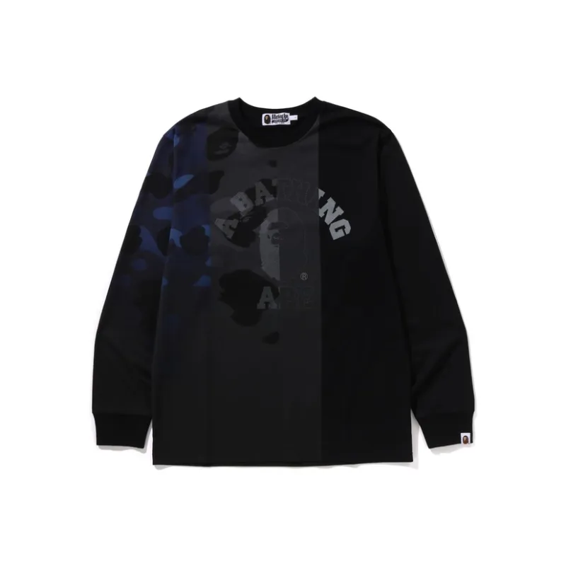 A BATHING APE Patch Work Print Long Sleeve Tee-0