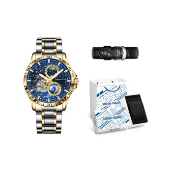 CARLIECULLEN Automatic Mechanical Movement Stainless Steel Watchband Watch Men's Watches Blue Dial