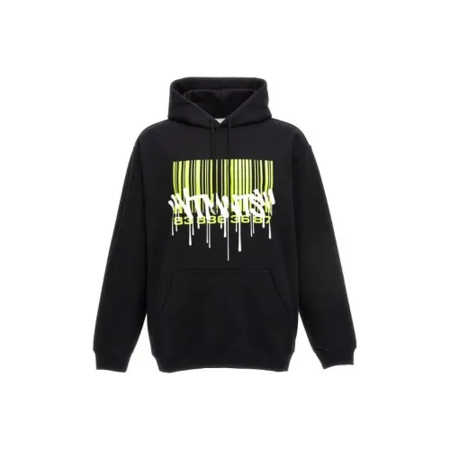 VTMNTS Barcode-Printed Drawstring Hoodie