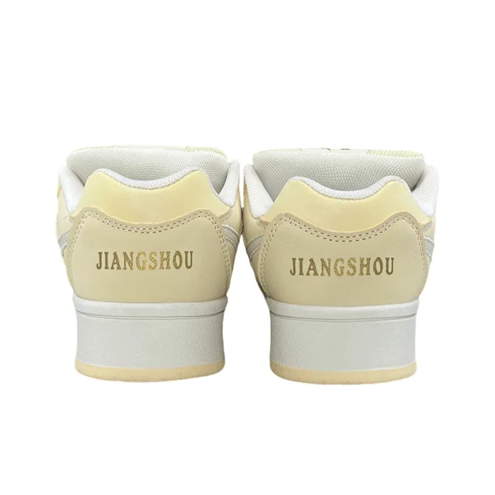 JIANGSHOU Non slip Breathable And Wear resistant Low Top Skateboard Shoes Women's Almond Yellow-6