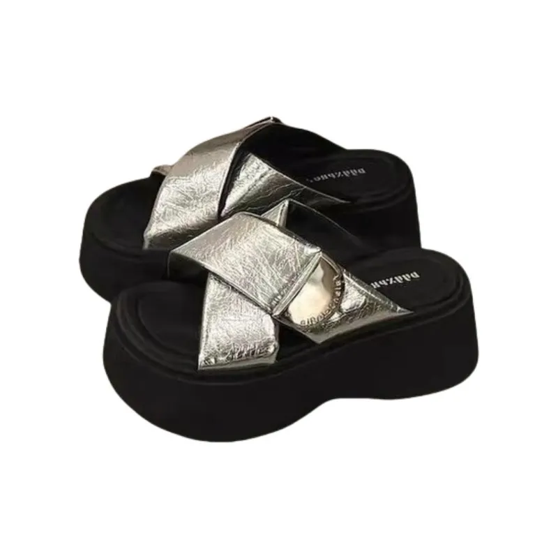 Qiao Anju Slippers Green, Black-5