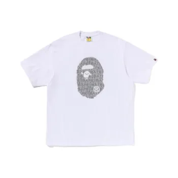 A BATHING APE Lux Sport Pattern Ape Head Relaxed Fit Tee