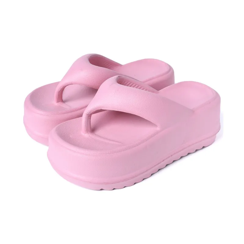 JINGEYU Platform Flip Flops Summer High Heel Slippers With A Soft And Springy Feel, Perfect For Home Use-6